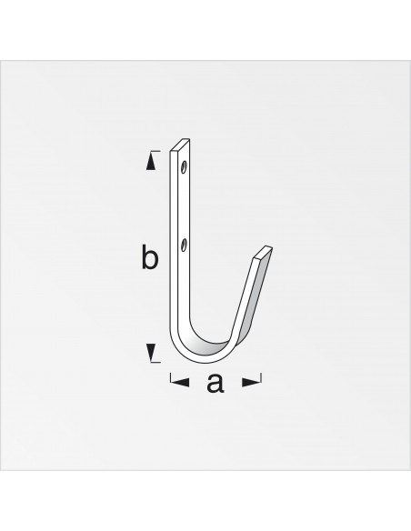 GANCIO PIATTO ACCIAIO ZINCATO 82X35 MM