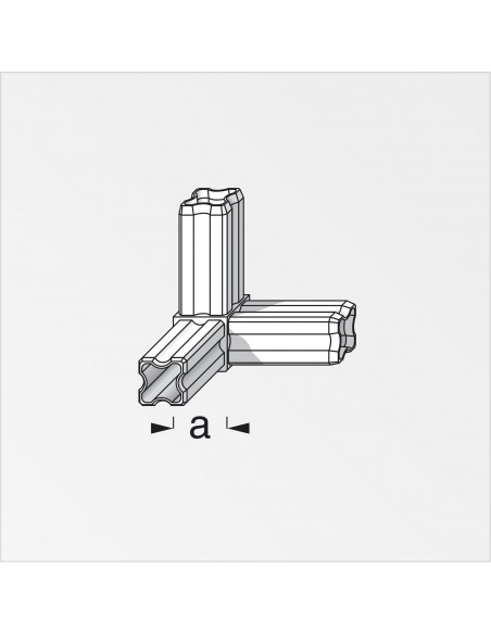 GIUNTURA AD ANGOLO 90° 23,5 3 PERNI NERO