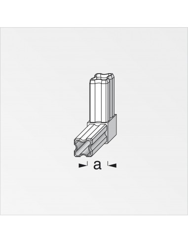 GIUNTURA AD ANGOLO 90° 23,5 2 PERNI NERO GIUNTURA AD ANGOLO 90° 23,5 2 PERNI NERO