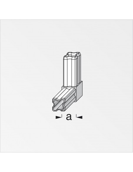 GIUNTURA AD ANGOLO 90° 23,5 2 PERNI NERO