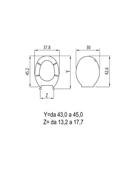 SEDILE WC EVEREST BIANCO CERNIERA H011 NYLON