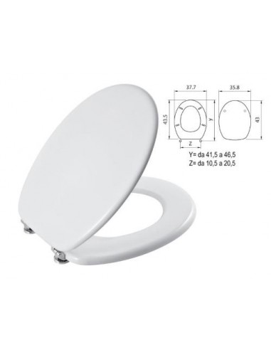 SEDILE WC START BIANCO CERNIERE METALLO SEDILE WC START BIANCO CERNIERE METALLO