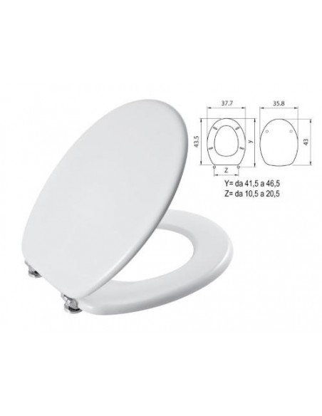 SEDILE WC START BIANCO CERNIERE METALLO