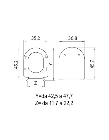 SEDILE WC LUNA 2 H050 TERMOINDURENTE SEDILE WC LUNA 2 H050 TERMOINDURENTE