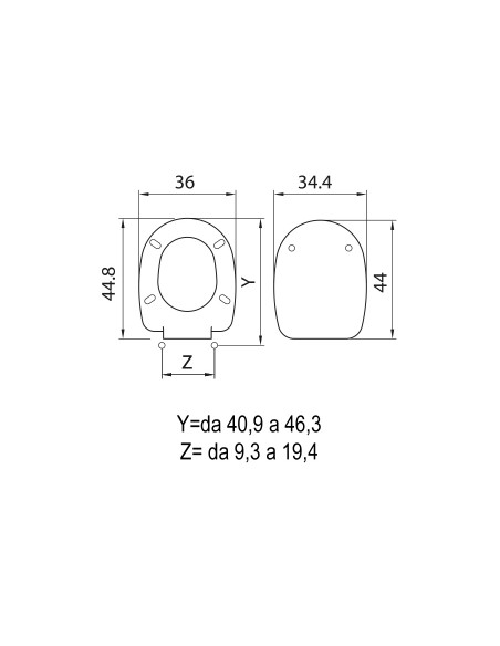 SEDILE WC PASSEPARTOUT H050 TERMO