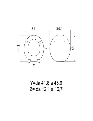 SEDILE WC TANGO H057 SEDILE WC TANGO H057
