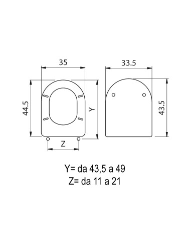 SEDILE WC SINTESI LEGNO MDF BIANCO