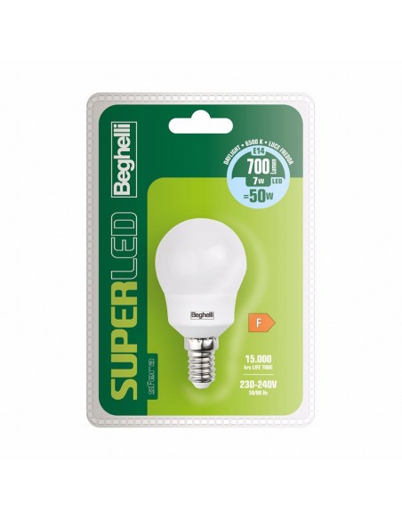 LAMPADINA SUPERLED SFERA E14 7W 6500K
