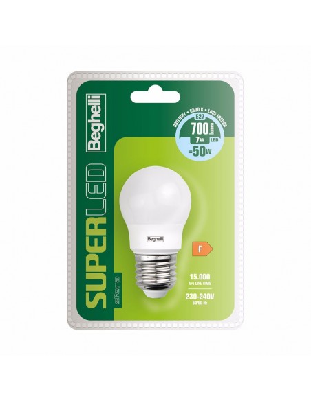 LAMPADINA SUPERLED SFERA E27 7W 6500K