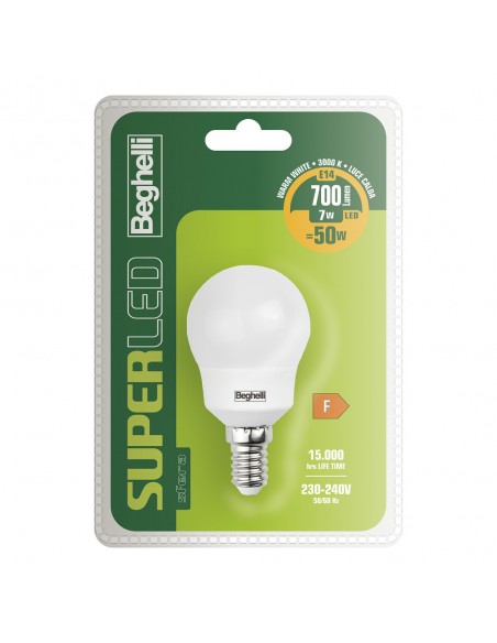 LAMPADINA SUPERLED SFERA E14 7W 3000K