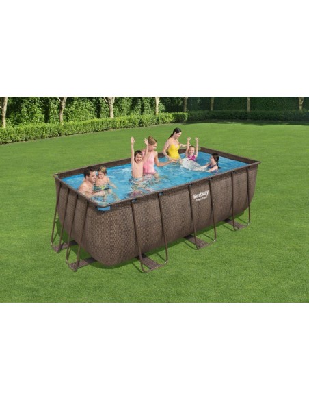 PISCINA RETTANGOLARE FUORI TERRA "RATTAN" 412X201