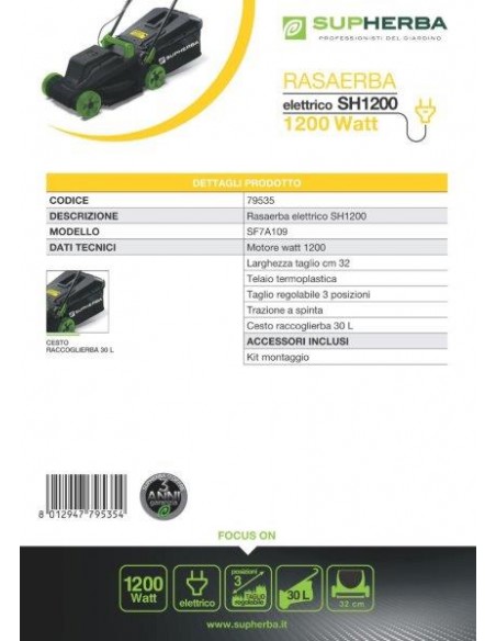 SUPHERBA RASAERBA 1200W TG.32