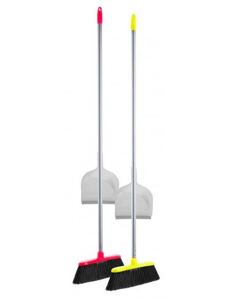 SCOPA FLUO INTERNI CON MANICO E PALETTA