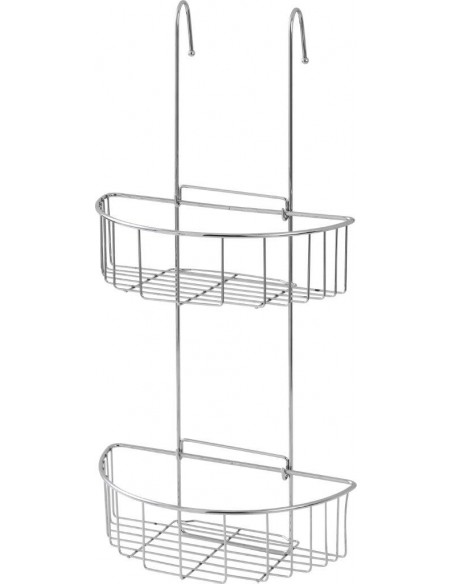 MENSOLA DOCCIA 2 RIPIANI IN ACCIAIO CROMATO