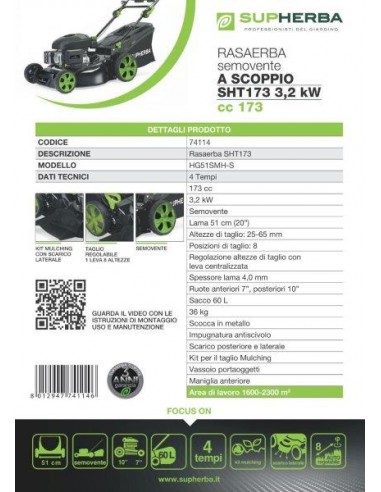 SUPHERBA RASAERBA SEMOVENTE SHT173... SUPHERBA RASAERBA SEMOVENTE SHT173...