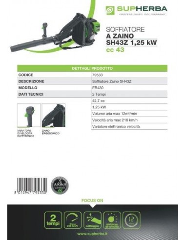 SUPHERBA SOFFIATORE ZAINO 43CC SUPHERBA SOFFIATORE ZAINO 43CC