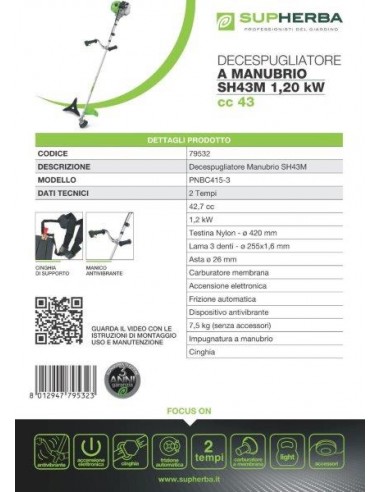 SUPHERBA DECESPUGLIATORE CON MANUBRIO... SUPHERBA DECESPUGLIATORE CON MANUBRIO...