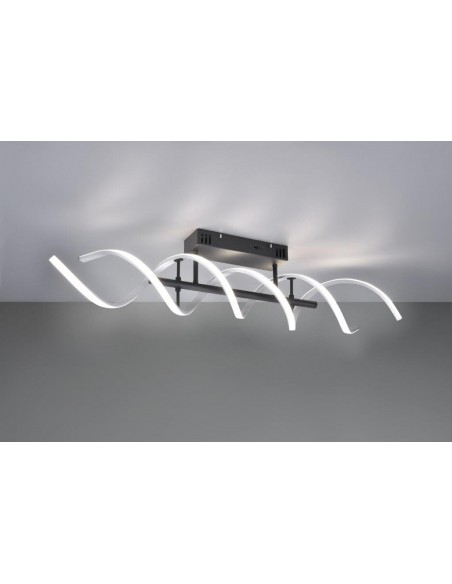 SEQUENCE SOSPENSIONE LED SPIRALE METALLO ALLUMINIO E NERO REGOLAZIONE INTENSITA' E TEMPERATURA LUCE CON INTERRUTTORE L. 90CM