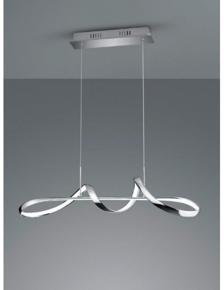 PERUGIA SOSPENSIONE LED CROMO CON DIMMERAZIONE AD INTERRUTTORE L.80CM