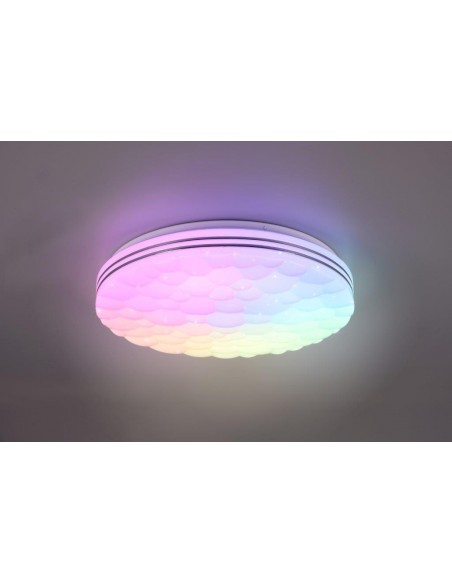 TIGER PLAFONIERA LED ROTONDA CON SUPERFICIE ORGANICA AD EFFETTO CIELO STELLATO CON TELECOMANDO MULTIFUNZIONE D. 38CM