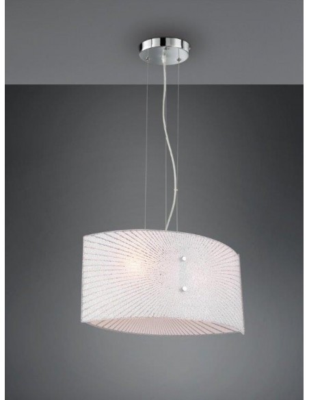 ELISA SOSPENSIONE DOPPIO VETRO DECORO E GRANIGLIA DI VETRO L. 40CM