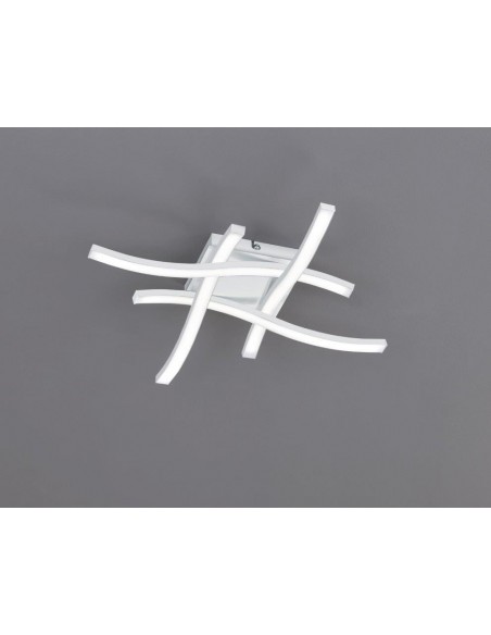 ROUTE PLAFONIERA LED 4 BACCHETTE ONDULATE BIANCA 45,2CMX45,2CM