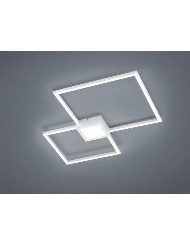 HYDRA PLAFONIERA LED BIANCA DOPPIO QUADRATO+LUCE CENTRALE DIMMERABILE CON INTERRUTTORE L. 66X66CM