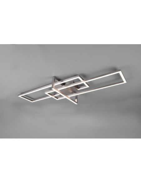 SALINAS PLAFONIERA LED TRIPLO RETTANGOLO ACCIAIO SATINATO CON REGOLAZIONE INTENSITA' CON INTERRUTTORE L. 100CM