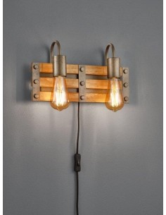 KHAN APPLIQUE 2 LUCI LEGNO...