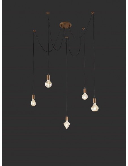 CORD SOSPENSIONE RAGNO FILI REGOLABILI RAME ANTICO MAX H. 200 PER SINGOLO CAVO