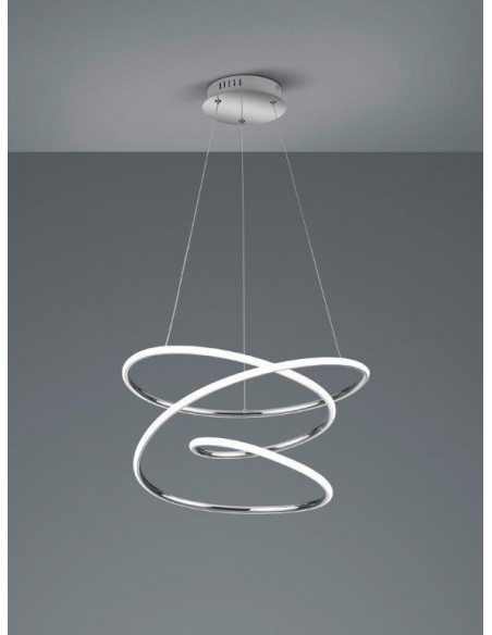 BOLOGNA SOSPENSIONE LED CROMO CON DIMMERAZIONE AD INTERRUTTORE D.50CM