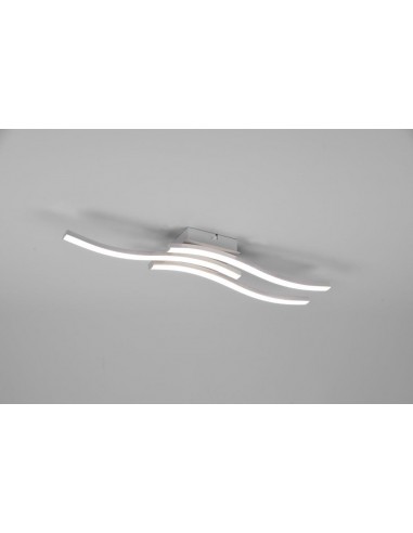 ROUTE PLAFONIERA LED 3 BACCHETTE ONDULATE ACCIAIO SATINATO L. 54CM