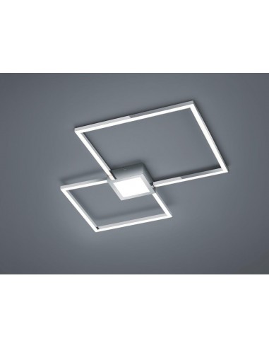 HYDRA PLAFONIERA LED CROMO DOPPIO QUADRATO+LUCE CENTRALE DIMMERABILE CON INTERR. 65CMX65CM