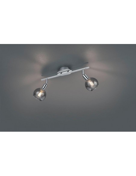 BREST BARRA 2 SPOTS METALLO CROMO CON VETRI FUME' L. 40CM