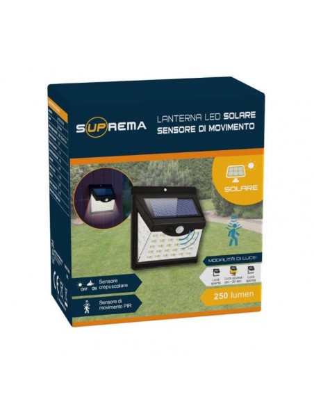 LAMPADA SOLARE CON SENSORE CREPUSCOLARE E PASSAGGIO
