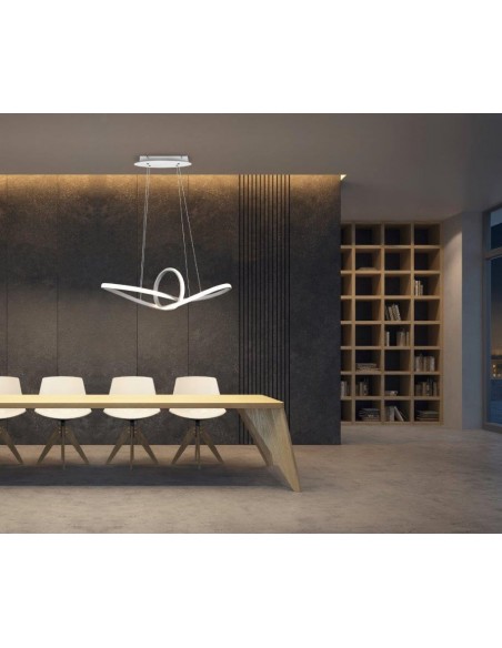 SANSA SOSPENSIONE LED INFINITO BIANCA CON REGOLAZIONE INTENSITA' INTERRUTTORE L. 80CM