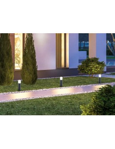 2 PZ LAMPADA SOLARE CON CREPUSCOLARE A LED ILLUMINAZIONE VIALE GIARDINO  31232/2