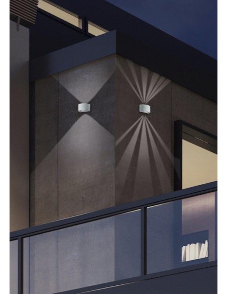 ROSARIO APPLIQUE LED DA ESTERNO MEZZA LUNA BIANCA CON DIFFUSORI INTERCAMBIABILI L.15CM