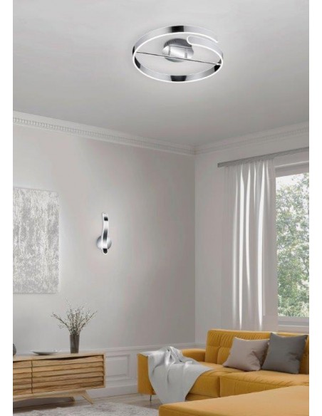 PARMA APPLIQUE LED CROMO CON DIMMERAZIONE AD INTERRUTTORE H.40CM