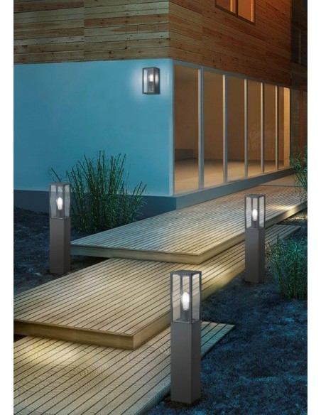 GARONNE APPLIQUE DA ESTERNO RETTANGOLARE IN FUSIONE COLORE ANTRACITE L. 14CM X H. 26,5CM