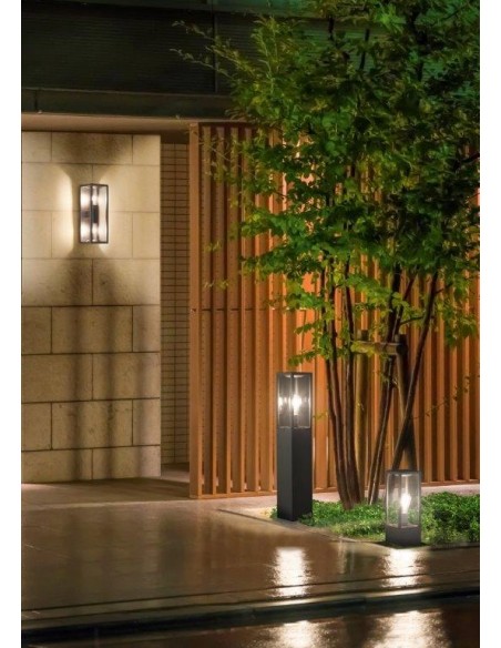 GARONNE PALO DA ESTERNO RETTANGOLARE IN FUSIONE COLORE ANTRACITE H. 40CM