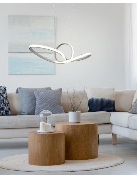 SANSA SOSPENSIONE LED INFINITO BIANCA CON REGOLAZIONE INTENSITA' INTERRUTTORE L. 80CM