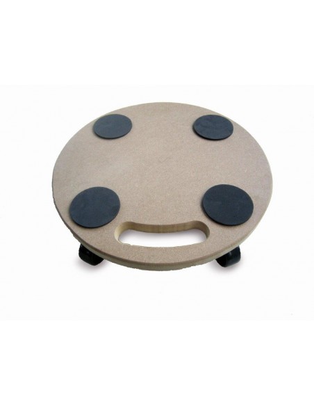 PEDANA ROTONDA IN LEGNO CON 4 RUOTE PIVOTTANTI D.30 CM