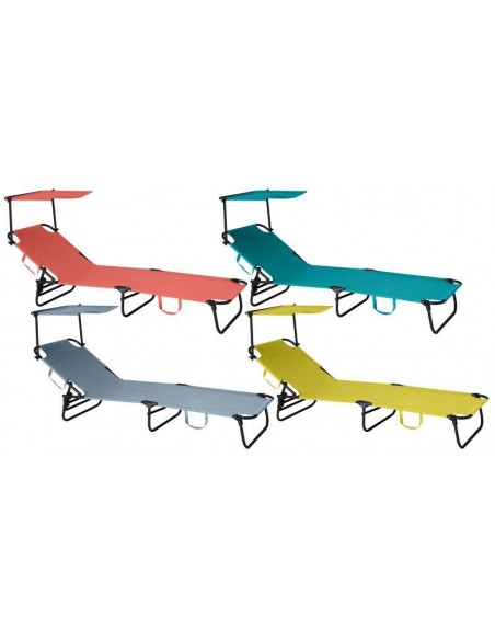 LETTINO METALLO CON PARASOLE CM188X55X24 COLORI ASSORTITI