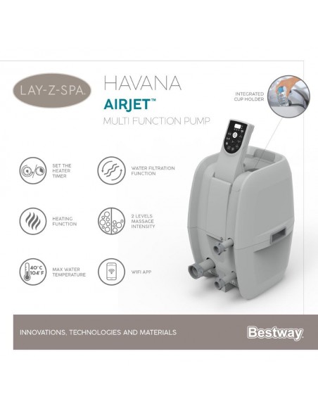 IDROMASSAGGIO GONFIABILE LAY-Z-SPA HAVANA AIRJET 2-4 PERSONE