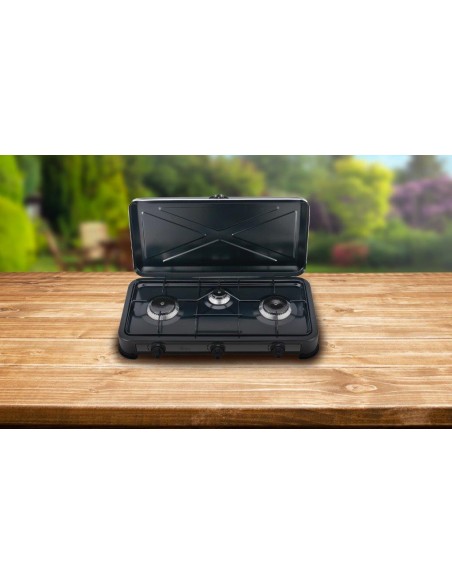 FORNELLO GAS ODINO 3 FUOCHI CON COPERCHIO