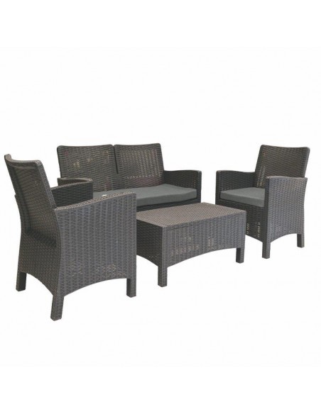 SET ESTE RATTAN 4 PEZZI GRIGIO