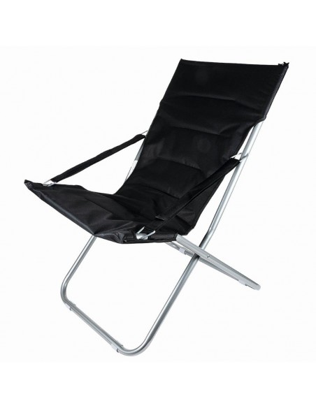 POLTRONA SDRAIO DA GIARDINO CON IMBOTTITURA COLORE NERO