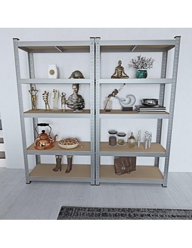 kit 2 scaffali 180x90x40 5 p. legno kit 2 scaffali 180x90x40 5 p. legno