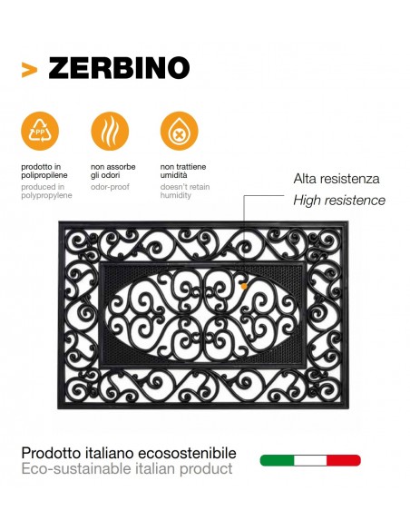 zerbino pvc 595x395x9mm Nero
